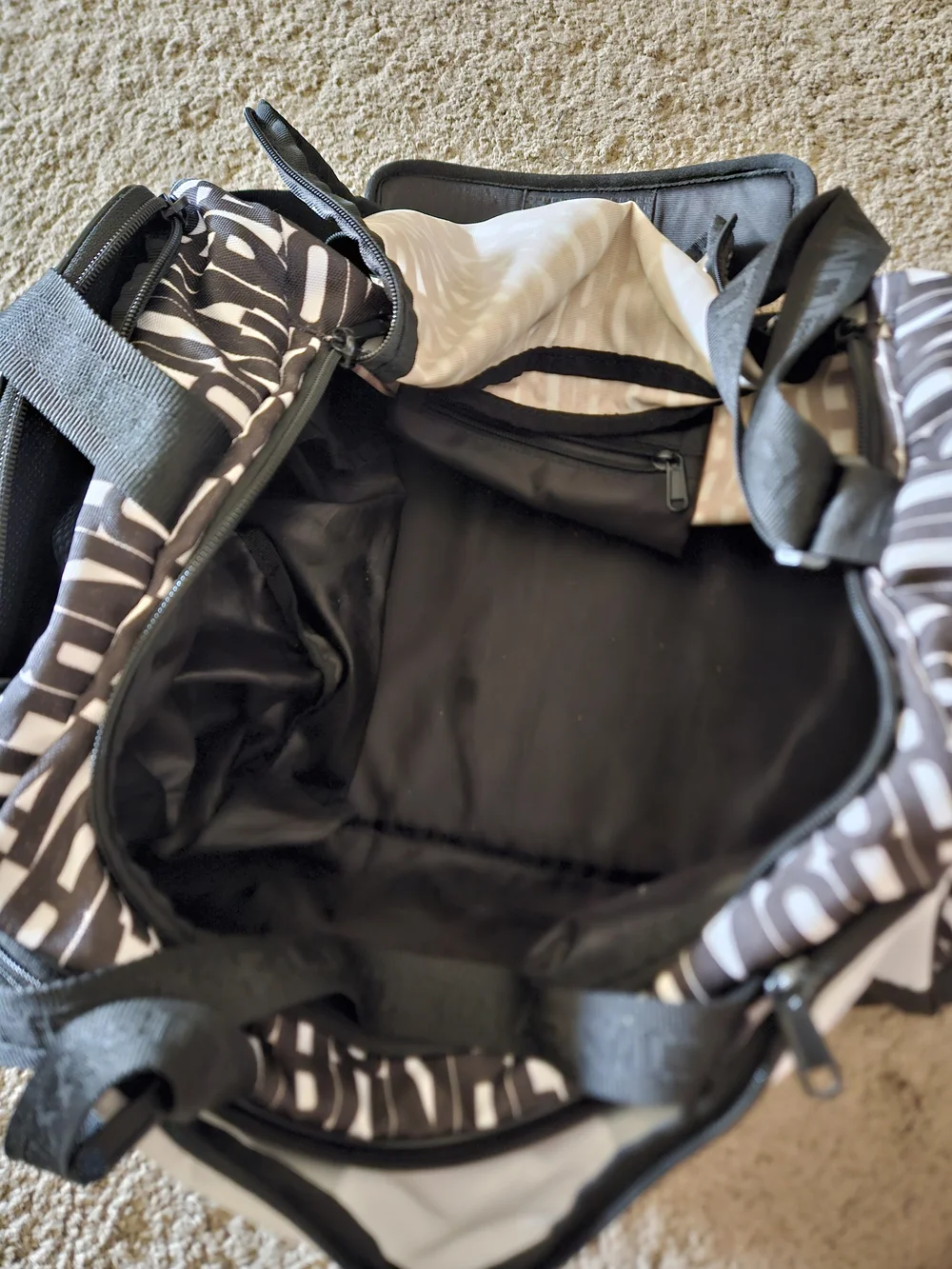 Under Armour Black and White Logo Duffle Bag